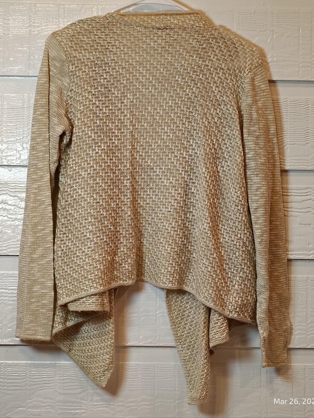 Chico's Women’s 1 Baffle Blush Delicate Drape Cardigan Long Sleeve US SZ MED - Picture 4 of 4